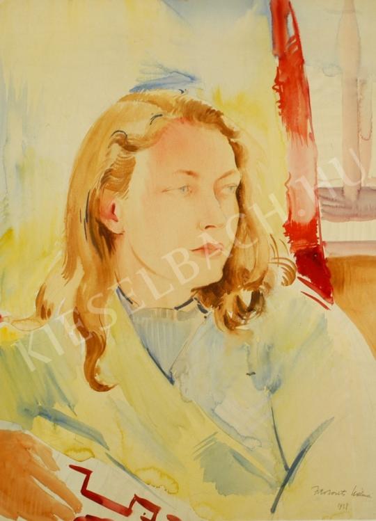  Istókovits, Kálmán - Contemplative Girl painting