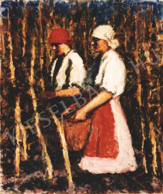  Koszta, József - Breaking the corn painting