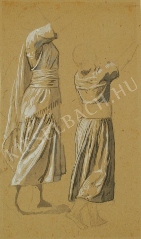Székely Bertalan - Fiatal lányok (Drapéria tanulmány) festménye