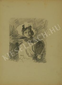 Pál Csúcs - Lady with hand-mirror (1905)