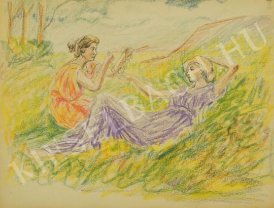 Pál Csúcs - In the Nature (Young girls) painting