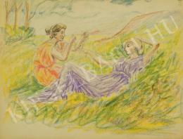 Pál Csúcs - In the Nature (Young girls) (c. 1905)