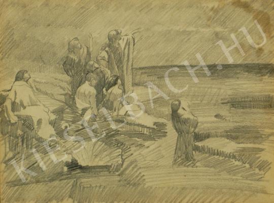 Pál Csúcs - Farseeing (Christ wit his disciplies) painting