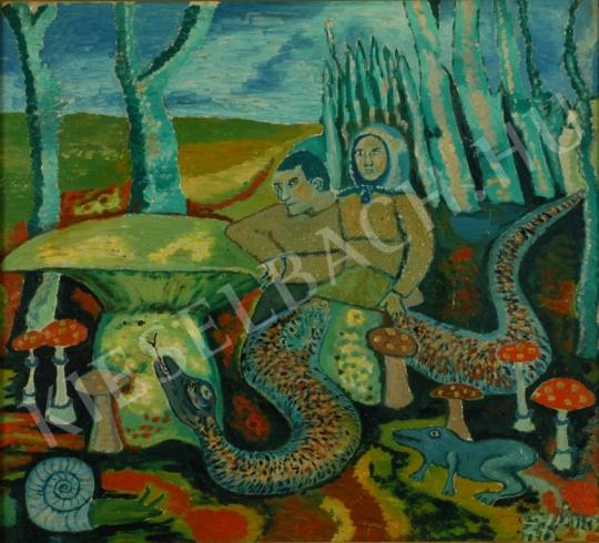  Balázs, János - Mushroom-pickers (Scene with snake) painting