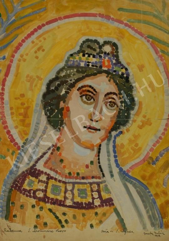  Barta István - Szent Ágnes mozaik (Tanulmány) festménye