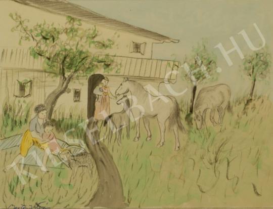  Barta István - Idill (Mese lovakkal) festménye