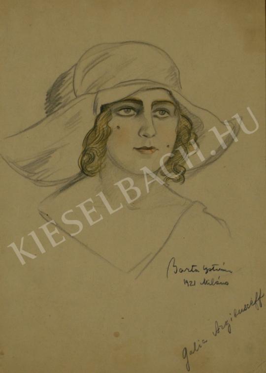  Barta István - Orosz színésznő (Art deco portré) festménye