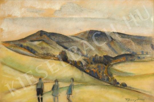  Tipary, Dezső - Landscape with hills painting