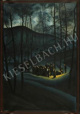 Jaschik, Álmos, - Scene at moonlight in the mystic forest 