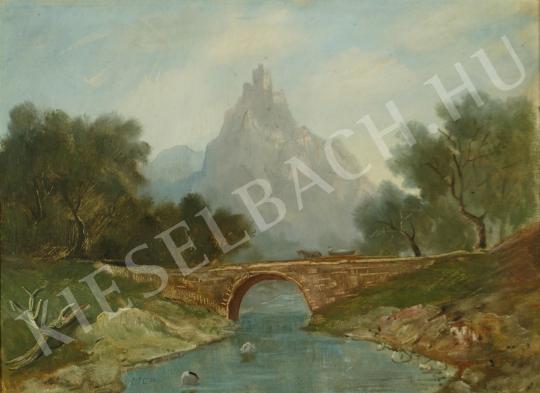  Molnár C., Pál - Castle on the mountain (Italian landscape painting