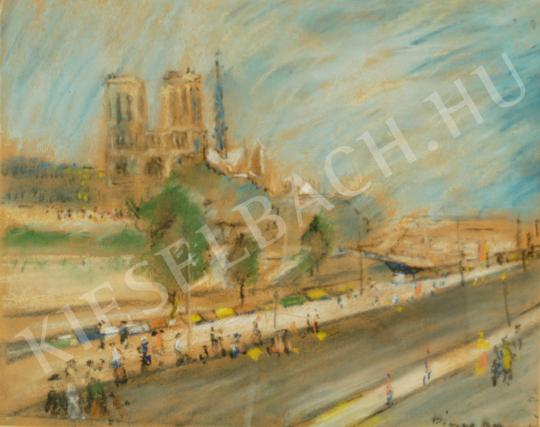  Diener-Dénes Rudolf - Párizsi rakpart a Notre-Dame-mal festménye