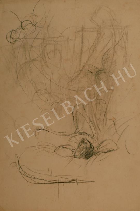  Mednyánszky László - Ágyon fekvő (Fantázia) festménye