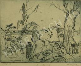 Vadász, Endre - On the hill-top (With sketchbook on the hill) (1930s)