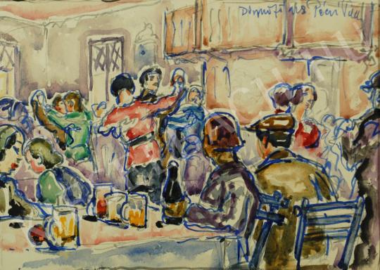 Pécsi-Pilch, Dezső - In the restaurant painting