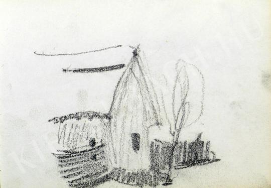  Nyilasy, Sándor - House with shadowed fence painting