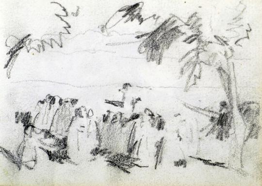  Nyilasy, Sándor - Compositional study (Procession at Tápé) painting