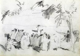  Nyilasy, Sándor - Compositional study (Procession at Tápé) (c. 1910)