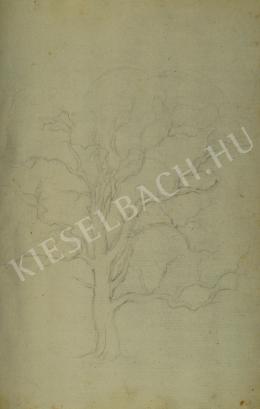 Kelety Gusztáv - Fa ködben (Vázlat) (1870-es évek)