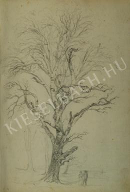 Kelety Gusztáv - Szerelmespár a nyírfa alatt (1870-es évek)