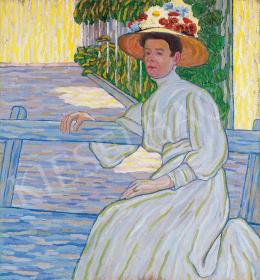 Boromisza, Tibor - Lady, on a sunlit bench, about 1908-1909 