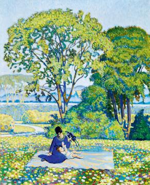 Bíró, József - In the Park (Mother with Child) | 41th Auction auction / 97 Lot