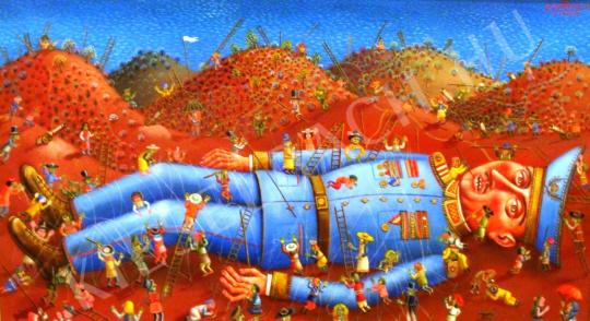  Galambos Tamás - Gulliver Lilliputban festménye