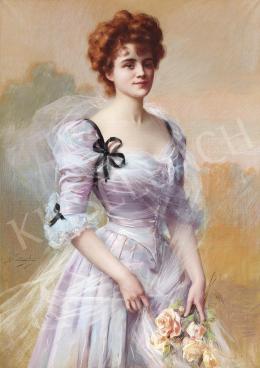 Enjolras, Delphin - Lady in a Violet Silk Dress 