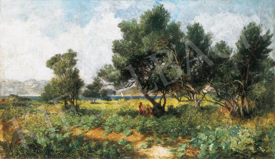  Györök, Leó - Landscape with Sailing Boats in the Background | 42th Auction auction / 44. Lot