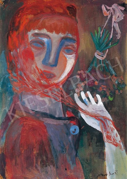  Anna Margit - Nő vörös fátyollal, 1936 körül | 17. Aukció aukció / 138 tétel