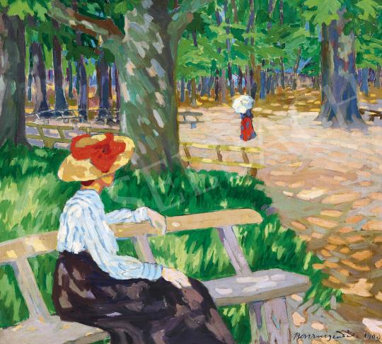 Boromisza, Tibor - Woman with a Hat in a Park (Cinterem in nagybánya) | 42th Auction auction / 75. Lot