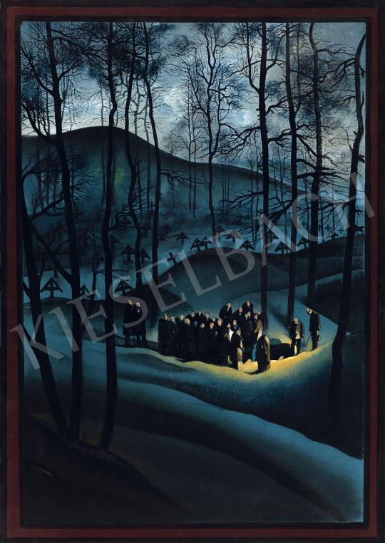 Jaschik, Álmos, - Gravyard Scene with Moonlight | 42th Auction auction / 90. Lot