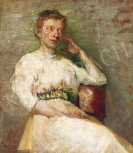  Pór, Bertalan - Woman in White Dress 