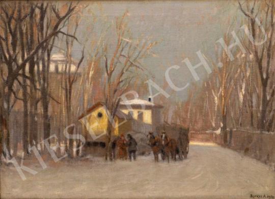 For sale  Berkes, Antal - Horse Carriage in Snowy Forest 's painting