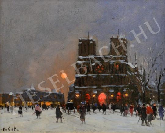  Berkes, Antal - French Gothic Cathedral in a Winter Night painting