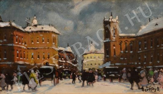 For sale  Berkes, Antal - Winter Streetview 's painting