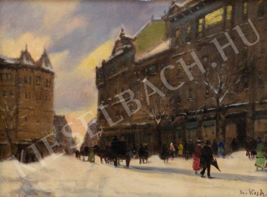 For sale  Berkes, Antal - Snowy Pest Square 's painting