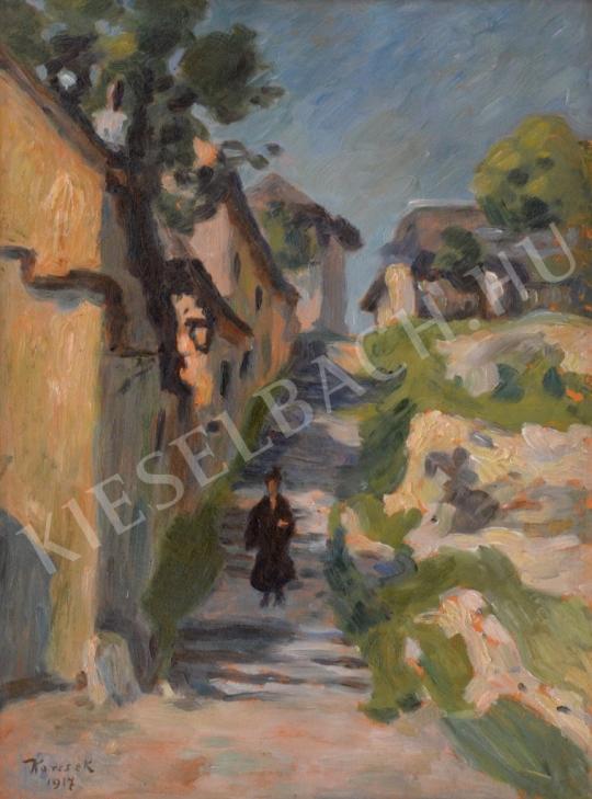 For sale  Korcsek, János - Streetview from Tabán 's painting