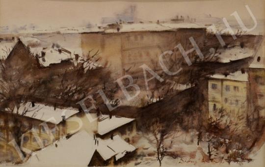 For sale Diósy, Antal (Dióssy Antal) - Snowy Street of Buda 's painting