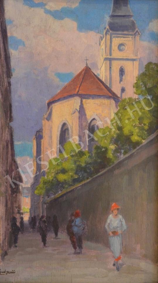 For sale Csuk, Jenő - Walking at the Church Garden 's painting