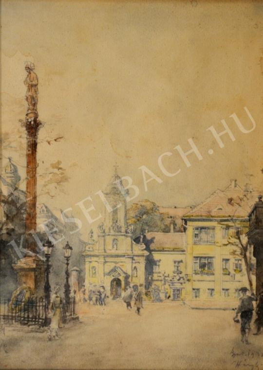  Háry Gyula - A Szent Rókus kápolna a Rákóczi úton festménye