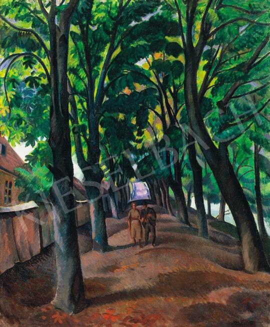  Tipary, Dezső - Wealking couple on the chestnut alley, 1910s | 17th Auction auction / 180 Lot