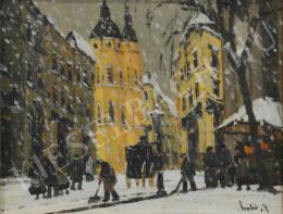  Czakó, Rezső - Snowing at the Chruch (1930s)