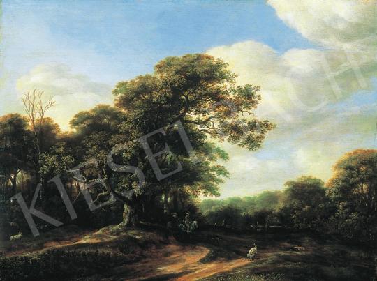 Ismeretlen németalföldi festő, 17. század - Holland táj alakokkal | 17. Aukció aukció / 211 tétel