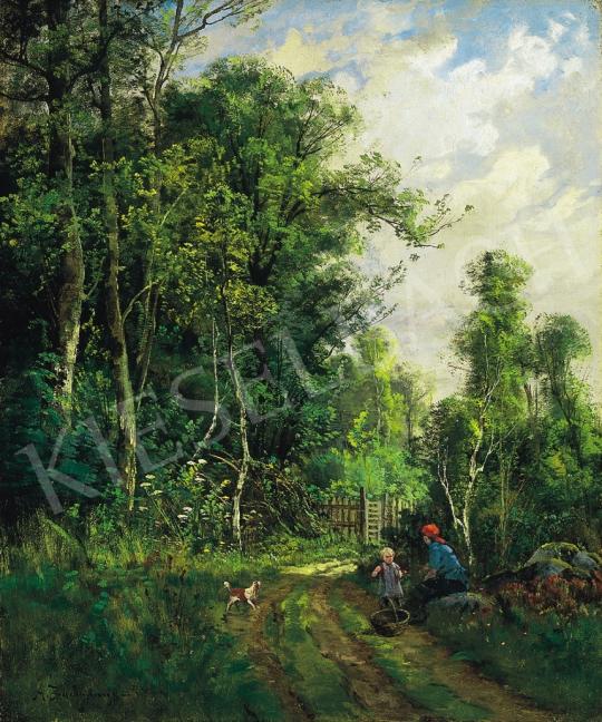  Bachmann, Alfred August Felix - Gathering flowers in the forest | 17th Auction auction / 214 Lot