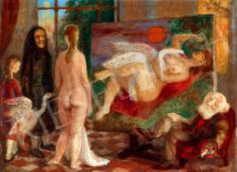  Szabó, Vladimir - Painter in the Studio (Leda with the Swan) (1965)