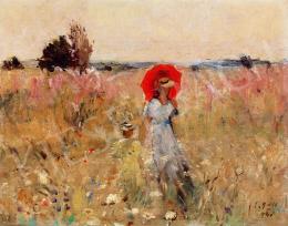 Erdélyi-Gaál, Ferenc (Francois Gall) - Woman with Parasol (Impressionist Mood) 