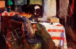 Georgescu, Marin H. - Lady Embroidering (1917)