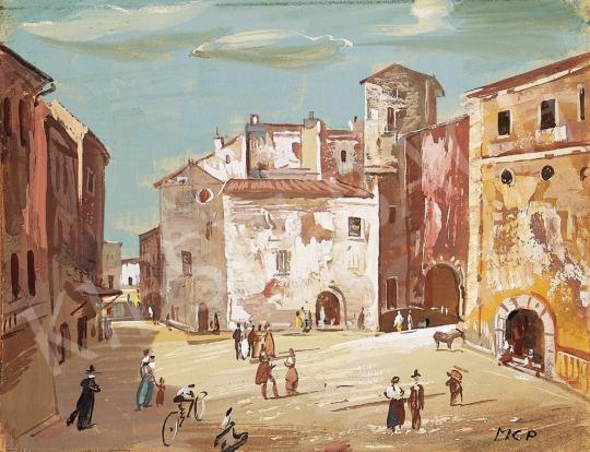  Molnár C., Pál - Main square of an Italian town | 16th Auction auction / 3 Lot