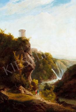 Telepy, Károly - Waterfall in Tivoli with the Vesta Temple 