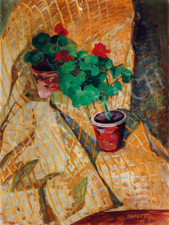 Szigeti, Jenő - Still-life with Pelargonium | Spring Auction auction / 98 Lot